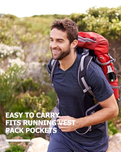 WRELS TPU Soft Flask Lightweight Portable Reusable Water Bottle,BPA Free Collapsible Flask for Hydration Pack in Running Hiking Cycling and Marathon - color: Black-150ML*2