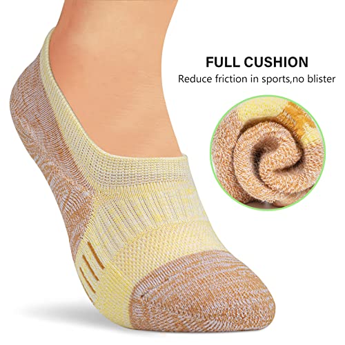 Amutost Womens No Show Socks Anti-Slip Cushioned Breathable 5-10Pairs - color: 5 Pairs A-mood Boosting Colors, size: 5-8