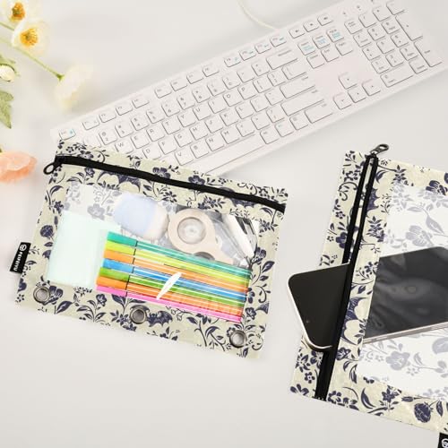 Goth Bat Pencil Pouches for 3 Ring Binder 2 Pack - color: Goth Bat
