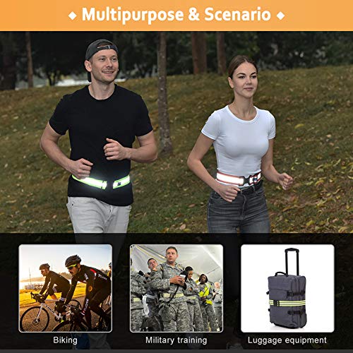 A-SAFETY Glow Belt - Reflective Running Belt (Yellow, Orange, Black, White) - color: Rosy