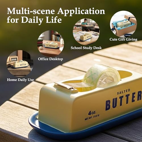 Resin Butter Shaped Funny Tape Dispenser, Novelty Packing Tape Dispenser