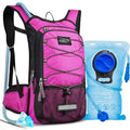 Hydration Backpack with 3L Water Bladder, Small Hydration Pack Backpack for Men Women, Lightweight Water Backpack with Cooler Layer for Running, Biking, Hiking - color: Pink
