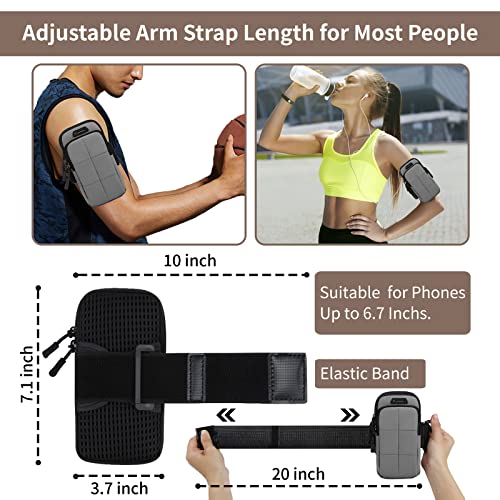 Prime Comfort Phone Arm Bands for Running, Armband Cell Phone Holder for Exercise (Gray) - color: Gray
