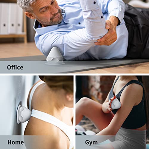 Mountable Self-Massage Ball Handfree with Suction Cup,Deep Tissue Back Sore Muscle Knot Massager,Myofascial Release,Manual Massage Balls, Foot Plantar Fasciitis, Back Stress Relief - Gray - color: Gray