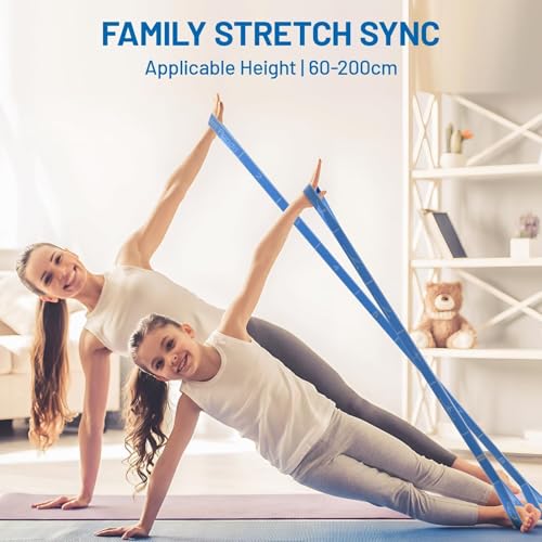 Slim Panda Stretch Strap with 9 Loops, Elastic Yoga Straps for Stretching - color: Blue