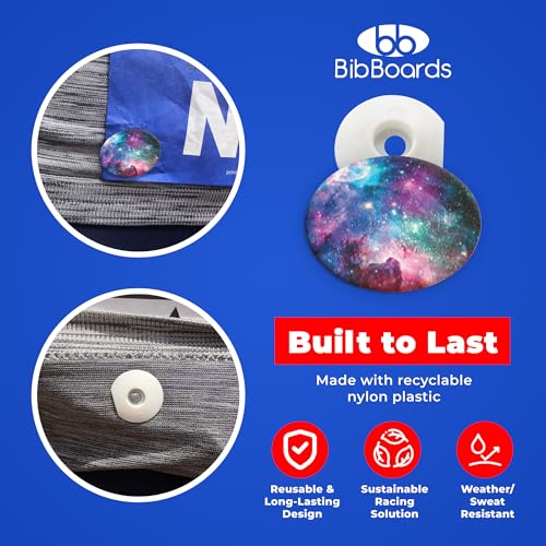 BibBoards bibSNAPS Race Bib Clips, Galaxy, 4 Pack - color: Galaxy