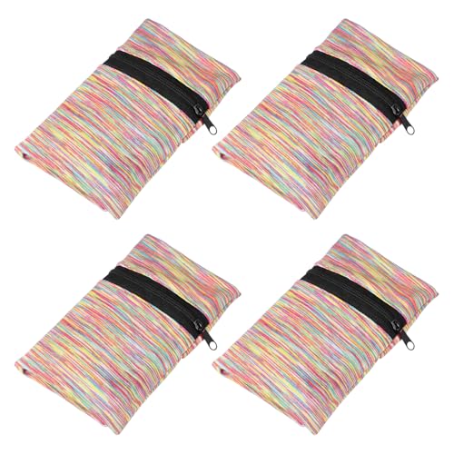 Wrist Pouch Wrist Wallet Wristband with Zipper Sports Sweatbands - color: Rainbow