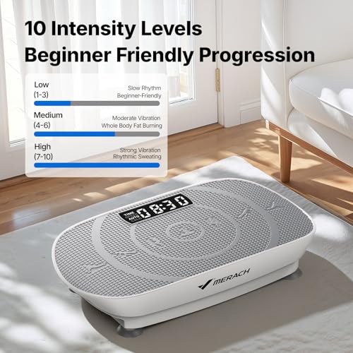 Merach CV30 Curved Vibration Plate Exercise Machine for Lymphatic Drainage - color: Grey