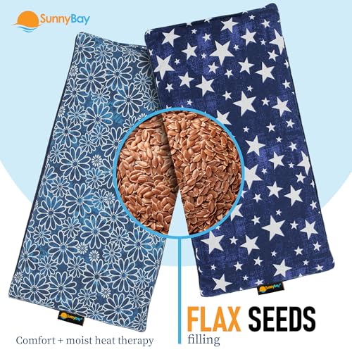 SunnyBay Heating Pad, Neck and Shoulder Wrap, 6x11 inch, Star Daisy - color: Blue Star and Royal Flower