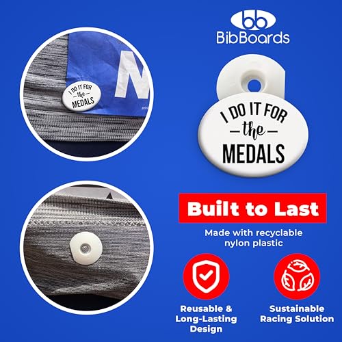 BibBoards bibSNAPS Race Bib Clips, I Do It for the Medals, 4 Pack - color: I Do it for the Medals