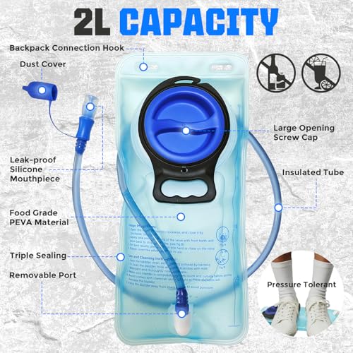 Hydration Vest with 2L Water Bladder for Men and Women,Lightweight Adjustable Hydration Backpack,Hiking Backpack with Water Bladder for Climbing Cycling Hiking - color: Olive