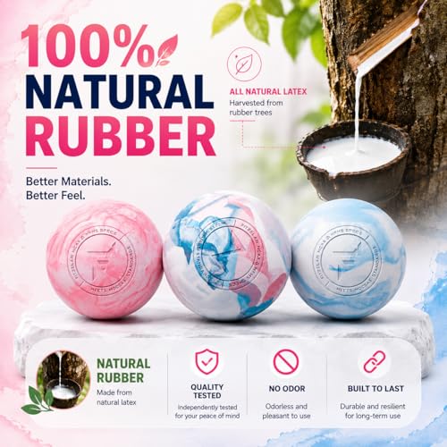 FITZELAR Massage Lacrosse Balls for Myofascial Release, Quality Certification, Massage Deep Tissue for Back and Shoulder, Trigger Point Therapy, Muscle Knots, Relieving Muscle Pain (2Pink) - color: 2pink