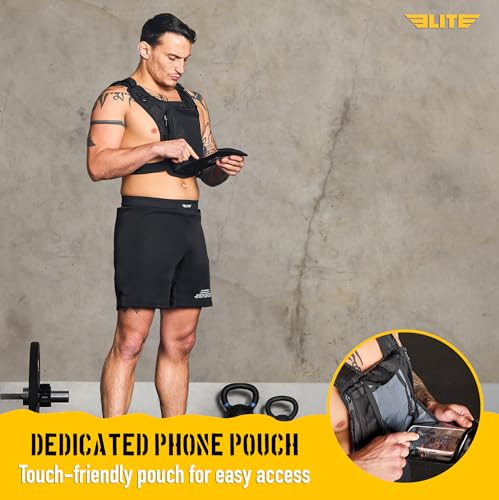Elite Hydra Running Chest Pack w/ Phone Holder Touch Friendly, Camera Pocket for Men/Women Lightweight Hydration Vest Chest Rig w/ Water Bladder for Marathon, Cycling, ADV Camping, Skiing - size: Medium