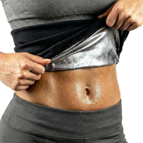 Geyoga Sweat Waist Trainer Stomach Wrap for Women - color: Silver Inner, size: XX-Large