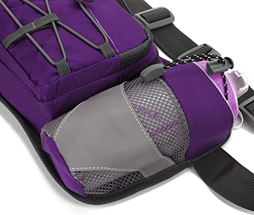 Waist Pack with Water Bottle Holder for Running Walking Hiking Fanny Pack - color: Purple