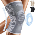 CAMBIVO 2-Pack Knee Brace for Men & Women, Compression Sleeve with Gel Pad - color: Gray, size: XX-Large