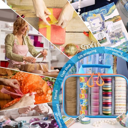Washi Tape Box Organizer Clear Sticker Storage Box with Adjustable Division