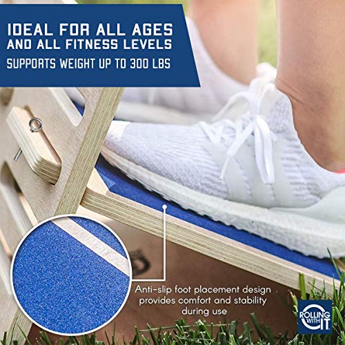 Rolling With It Wooden Slant Board for Calf Stretching, Squats