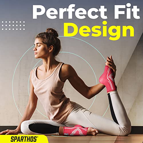 Sparthos Ankle Brace for Women & Men, Foot Compression Sleeve - Pink-XL - color: Flamingo Pink