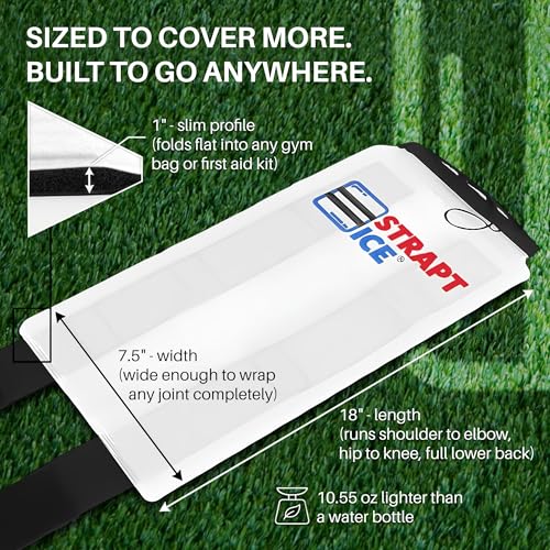 an Ice Bag that is Fillable, Reusable & Wearable - Instant Cold and Heat Therapy for Shoulder, Knee, Elbow & Back Pain Relief - Injuries, Inflammation & Recovery - 7.5" x 18" -White - color: White