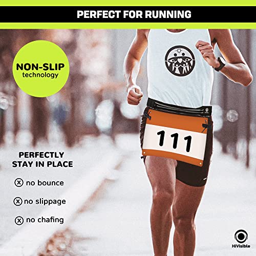 Triathlon Race Belt Triathlon Race Bib Belt for Runners Number Holder with Pouch and Gel Loops