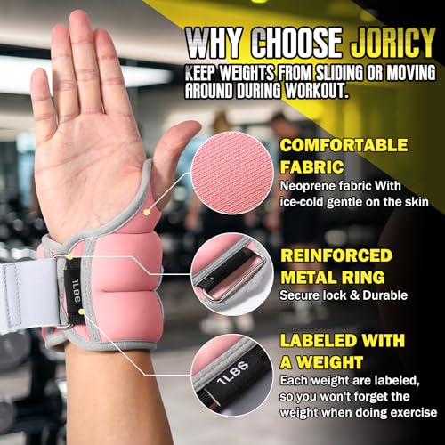 Wrist Weights with Thumb Loops Lock for Men Women Weighted Gloves - color: Light Pink, size: 1 lb Each (2 LBS Total)