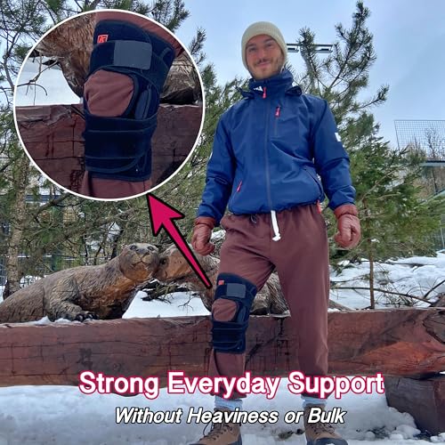 Hinged Knee Brace Support with Strap & Side Patella Stabilizers for Protection & Pain Relief for Arthritis, Meniscus Tear, ACL, MCL - Sports Compression Wrap for Running & Recovery - Men & Women - size: 3XL