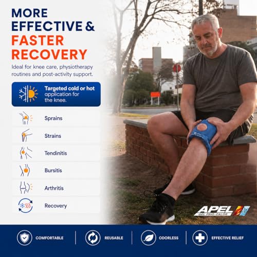 APEL Gel Cold & Hot Knee TE Gel Pack, Reusable Wrap, Flexible Compress Care - size: L / XL