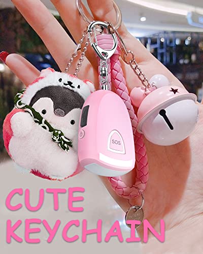 Rechargeable Personal Alarm for Women - Safety Keychain 2 Pack, 130 dB Siren and Strobe Light, for Students, Joggers, Night Workers, Elders, Kids, Women, 4 Pop Color (Aqua&Black)