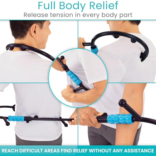 Vive Massage Cane with Roller - Interchangeable Heads - Trigger Point Tool - style: Massage Cane with Roller