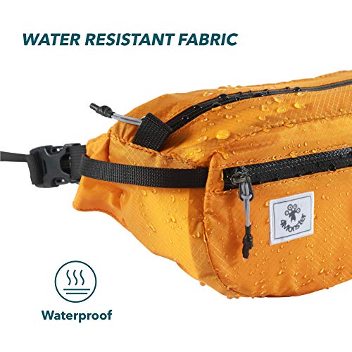 4Monster Hiking Waist Packs Portable,Water Resistant Fanny Bag with Adjustable Strap,Lightweight Crossbody Chest Bag Slim Bag - color: Orange