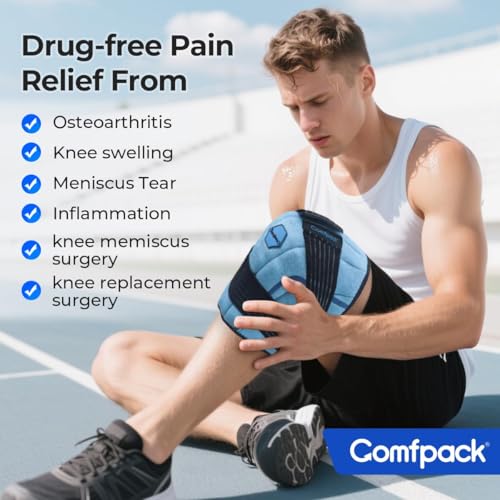 Comfpack Knee Ice Pack Wrap, 2 Hours Ice Pack for Knee Replacement Surgery
