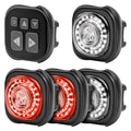 Luvan Smart Bike Light with Remote Controller - Sync Front & Rear LED Light Set, 5 Night & Daytime Mode | Turn Signals | Brake Lights, Rechargeable Bicycle Light for Night Riding, Dog, Running,Scooter - color: 4pcs Lights + Remote Controller