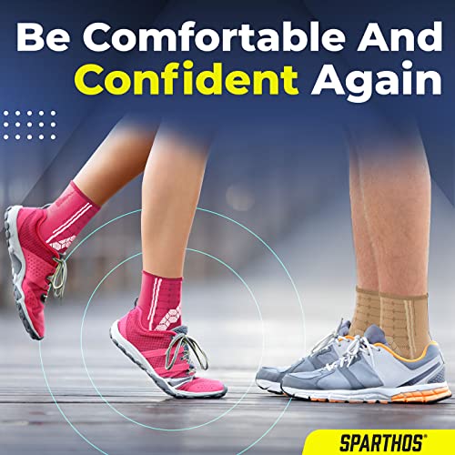 Sparthos Ankle Brace for Women & Men, Foot Compression Sleeve - Beige-XL - color: Desert Beige