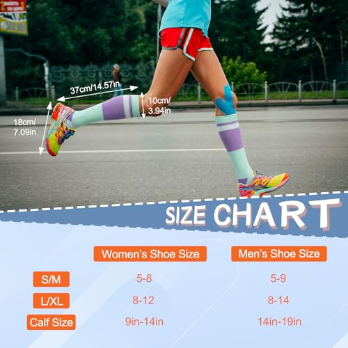 Compression Socks for Women Men - color: Color Blocking