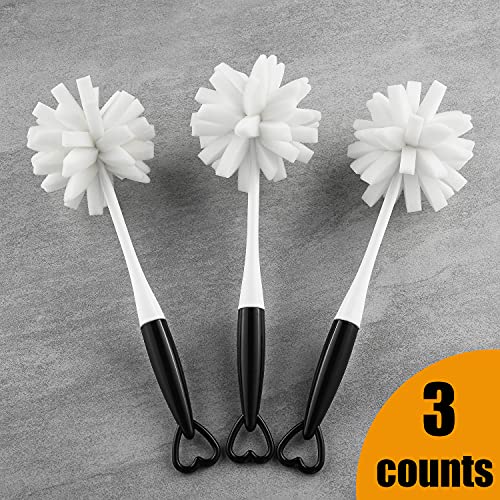 ALINK Bottle Glass Dish Sponge Cleaning Brush with Handle, Pack of 3