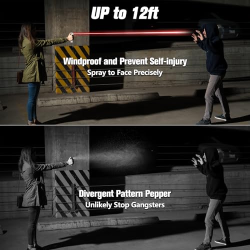 3-in-1 Pepper Spray Personal Alarm, 140dB Siren 3 Strobe, College Student Dorms Campus, Easy One Hand Operation, 12ft 25 Bursts 12 Seconds UV Marking Dye Gel, Rechargeable, Young Women Safety Keychain - color: Pink