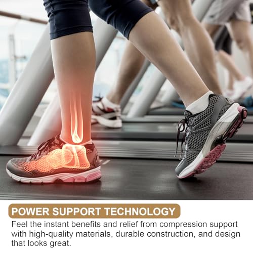 Geyoga 7 Pairs Ankle Compression Sleeves Ankle Brace Socks Plantar Fasciitis Relief Sock with Foot Arch Support for Women Men Relieves Foot Heel Pain (Size XXL) - size: Size XXL