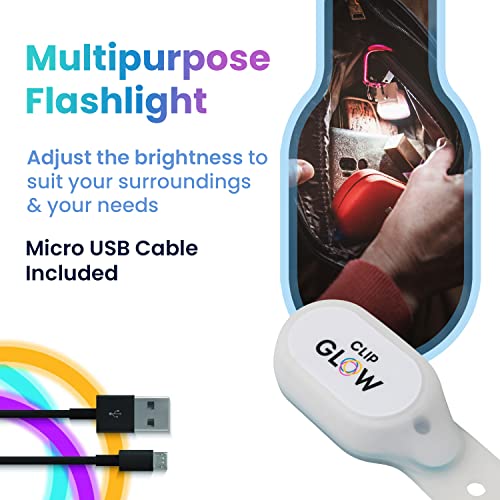 Lightsflo ClipGlow Rechargeable Night Light Nurse Nightshift Hands Free Lightweight Emergency Flashlight for Walking Running Pets Outdoors (White) - color: White