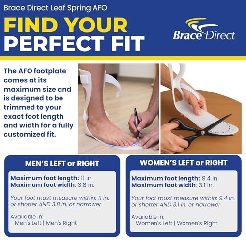 Brace Direct Leaf Spring AFO Foot Drop Brace, Trim to Fit Inside Shoes - size: Left Foot - Left - Mens