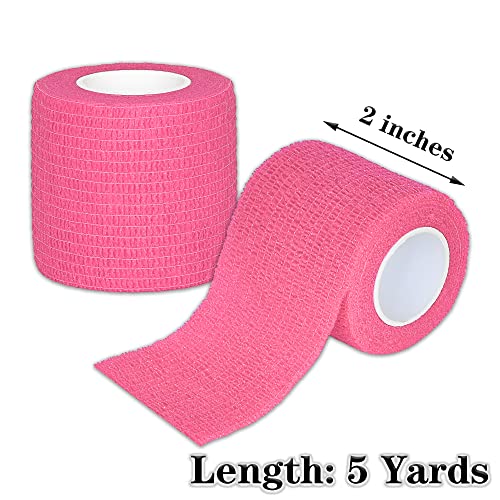 Tindobewan Self Adhesive Bandage Wrap, 2 Inches 8 Rolls Pink - color: Pink, size: 2 Inch