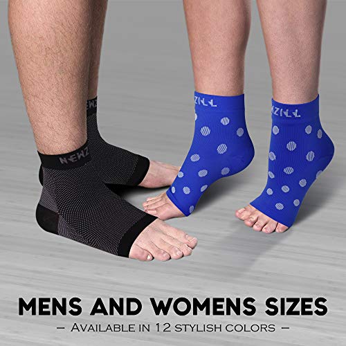 NEWZILL Plantar Fasciitis Socks Arch Support Foot Care Compression Sleeve - color: Blue With White Polka Dots, size: Small-Medium