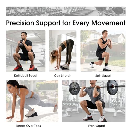 Squat Wedge Block For Deeper Squat: 2200LBS Capacity with Guide & Carry Bag - color: Dark