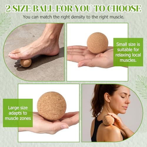 4 Pack Cork Massage Ball, L, Massage Stick Set - size: L, style: Massage Stick Set