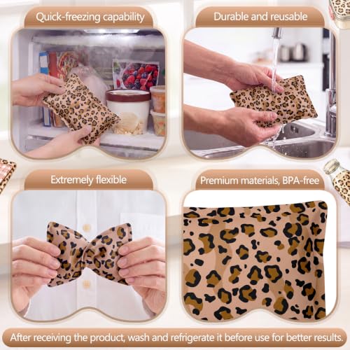 VIHOSE 2 Pcs Ice Packs for Lunch Box Bag - color: Brown, style: Leopard Print