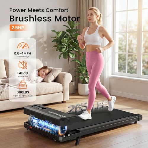 ANCHEER Walking Pad with Incline - Under Desk Treadmill with Handle Bar - color: Carbon Black