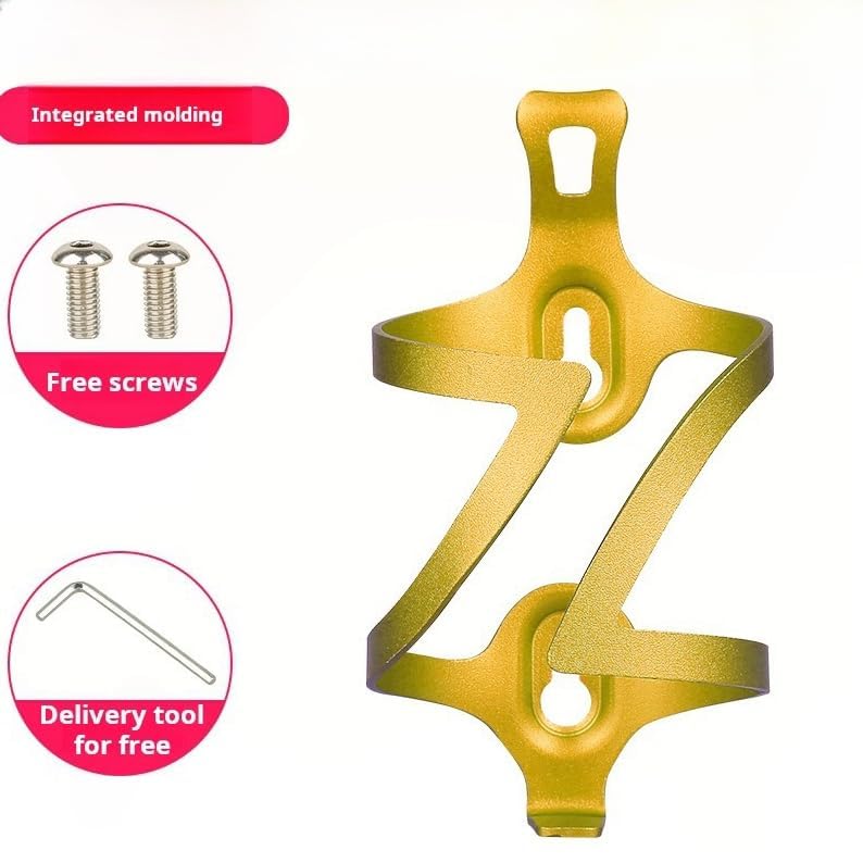 Aluminum Bike Water Bottle Holder, Water Bottle Cages for Bike (Gold) - color: Gold