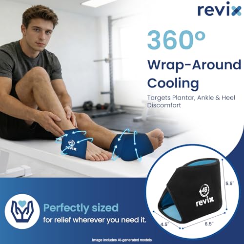 REVIX Ankle Ice Pack Wraps for Plantar Fasciitis Relief, 45-Min Coldness - style: 2 Packs