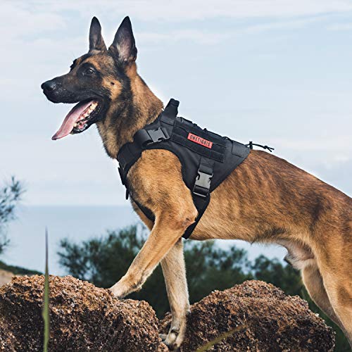 OneTigris Tactical Dog Harness with Handle No-Pull Adjustable for Small Dog - color: Black, size: XX-Small