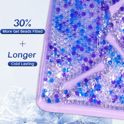 Knee Ice Pack Wrap for Pain Relief 2 Pack, Reusable Gel Cold Therapy - color: Light Purple-2 Pack